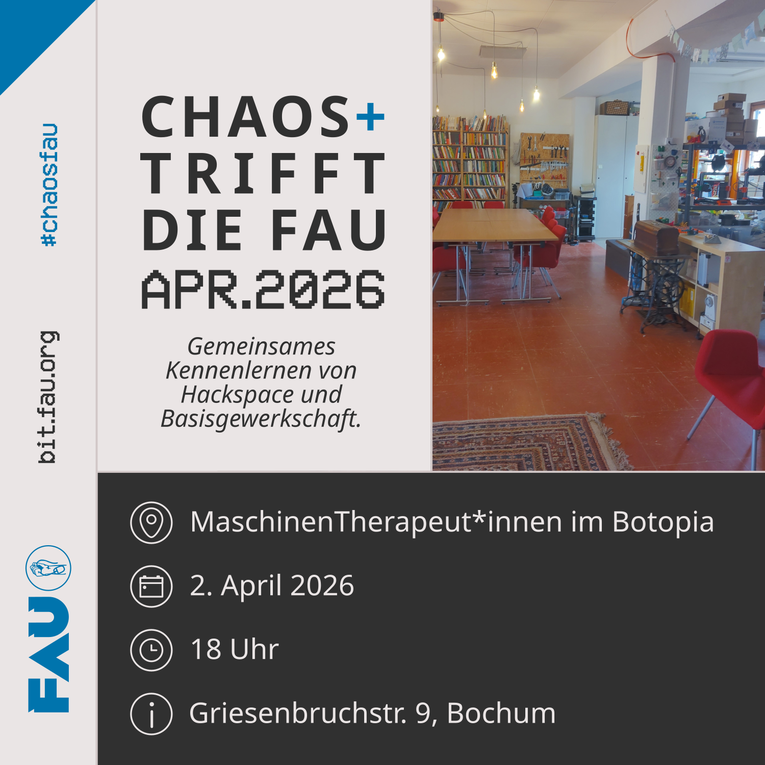 Bochum: Maschinen-Therapeut*innen treffen die FAU im Botopia